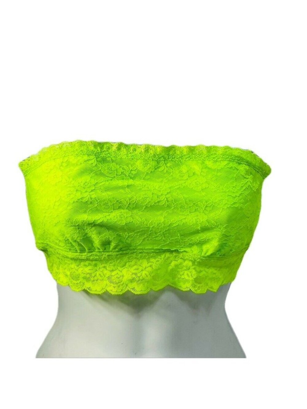 Victorias Secret Pink Lace Bandeau Top Neon Green M/M